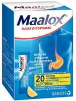 Maalox Maux D'estomac, Suspension Buvable Citron 20 Sachets à MONSWILLER
