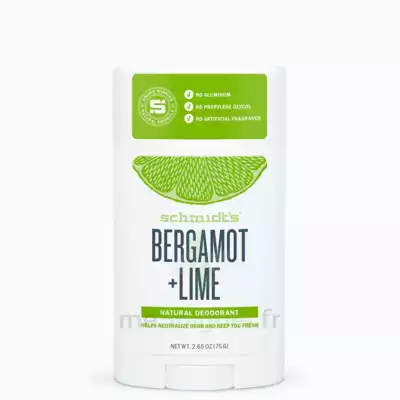 Schmidt's Déodorant Bergamote + Citron Vert Stick/75g à MONSWILLER